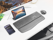 Ergonomic Wireless Backlit Keyboard and Mouse Combo - Palm Rest, USB-C, 3-Device Switching