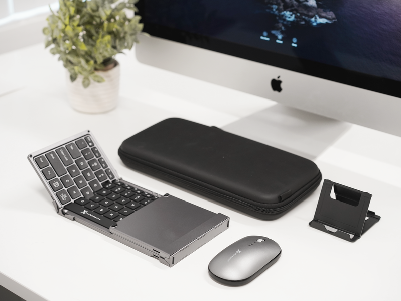 X9 Foldable Wireless Keyboard & Mouse Set | Dual Bluetooth (Black)
