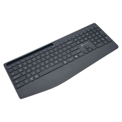 Wireless Keyboard and Mouse Combo with Phone Dock - Bluetooth, 2.4GHz, Ergonomic Wrist Rest