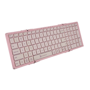 X9 Foldable Wireless Keyboard & Mouse Set | Dual Bluetooth (Pink)