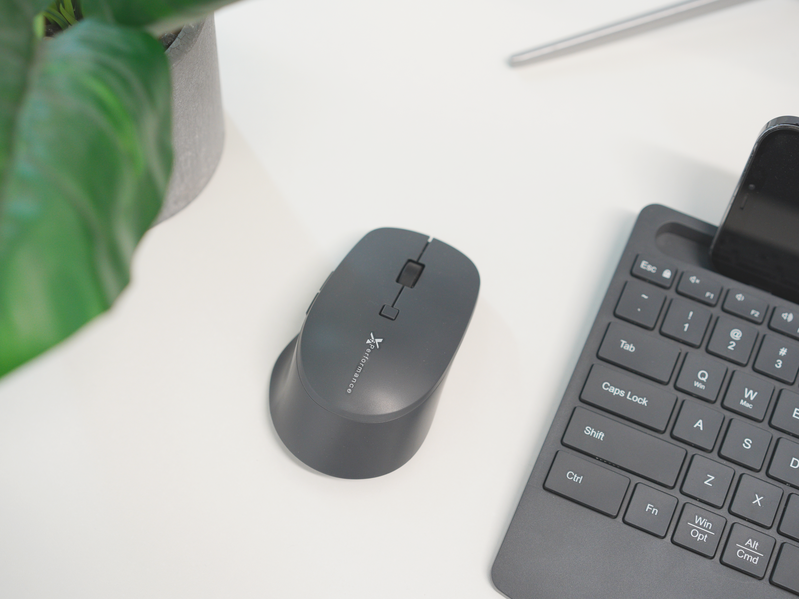 Wireless Keyboard and Mouse Combo with Phone Dock - Bluetooth, 2.4GHz, Ergonomic Wrist Rest