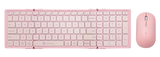 X9 Foldable Wireless Keyboard & Mouse Set | Dual Bluetooth (Pink)