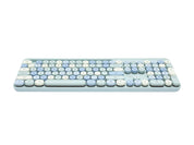 Retro Wired Keyboard and Mouse Combo - Typewriter Round Keys, USB Plug and Play, Matching Mouse