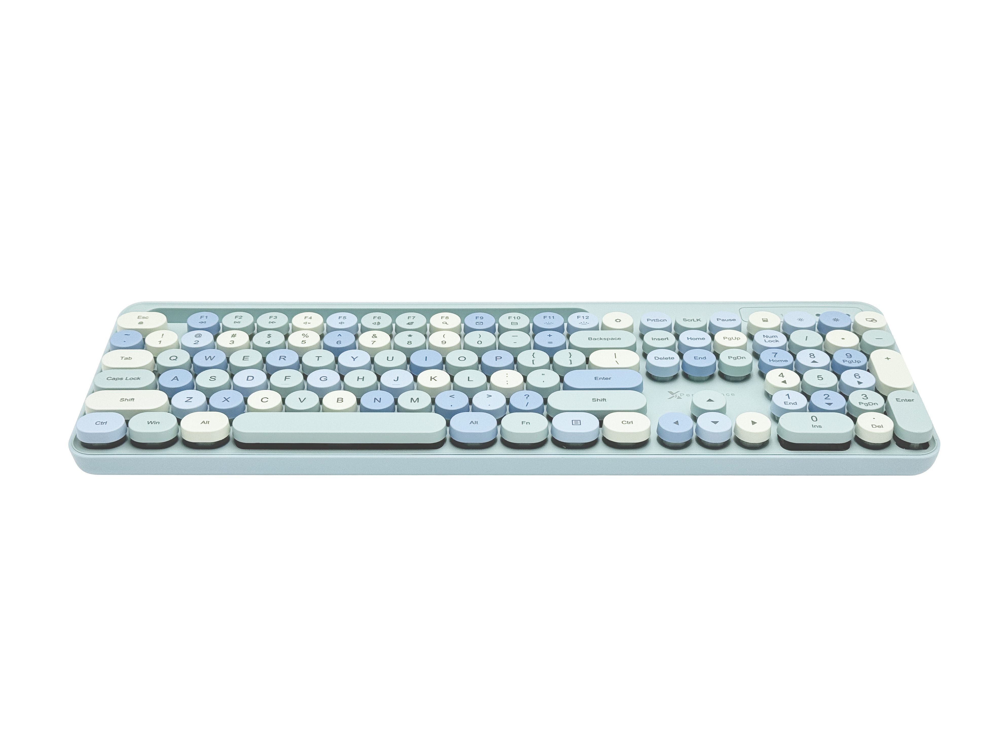 Retro Wired Keyboard and Mouse Combo - Typewriter Round Keys, USB Plug and Play, Matching Mouse