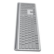 Bluetooth Keyboard with Extra-Long Phone Dock - Silver