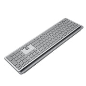 Bluetooth Keyboard with Extra-Long Phone Dock - Multi-Device, Rechargeable, Built-In Tablet Stand
