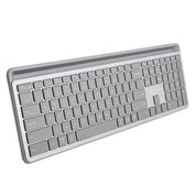 Bluetooth Keyboard with Extra-Long Phone Dock - Silver