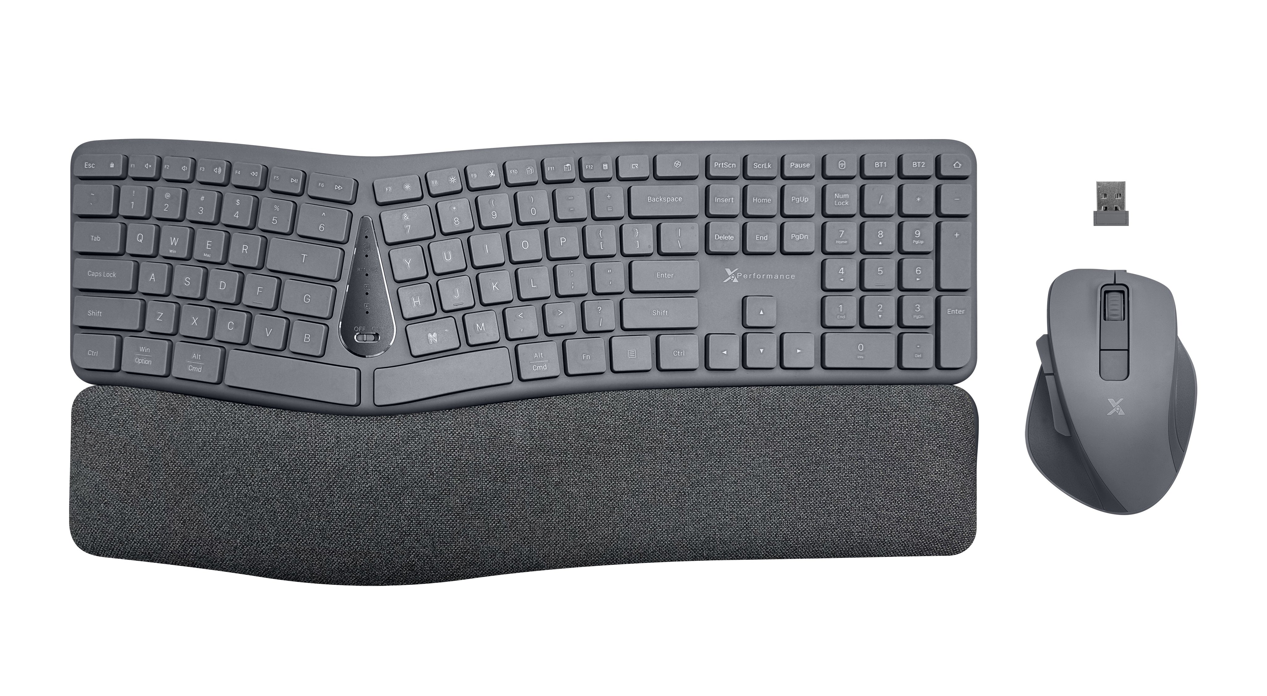 Ergonomic Wireless Keyboard and Mouse Combo - Cream Gold