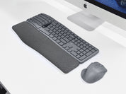 Ergonomic Wireless Keyboard and Mouse Combo - Cream Gold