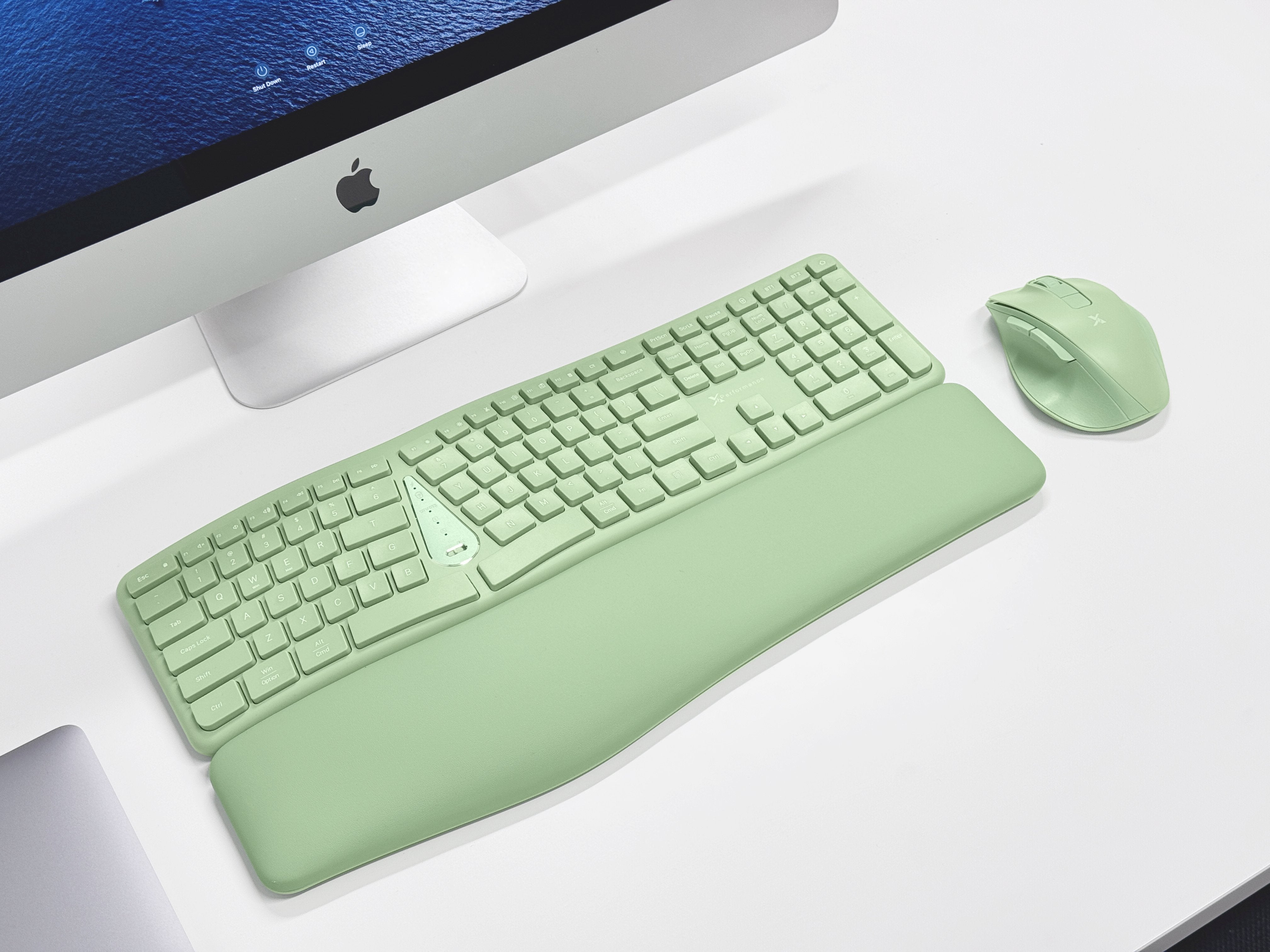 Ergonomic Wireless Keyboard and Mouse Combo - Split Design, 2.4GHz, Contoured Mouse