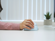 Wireless Vertical Ergonomic Mouse — Bluetooth + 2.4GHz, 4000 DPI, 6 Buttons (Blue)