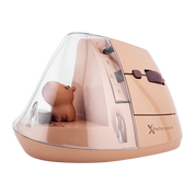 Wireless Vertical Ergonomic Mouse — Bluetooth + 2.4GHz, 4000 DPI, 6 Buttons (Brown)