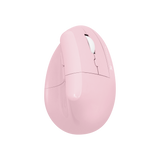 Wireless Vertical Ergonomic Mouse — Bluetooth + 2.4GHz, 4000 DPI, 6 Buttons (Pink)