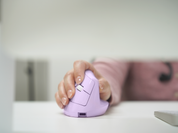Wireless Vertical Ergonomic Mouse — Bluetooth + 2.4GHz, 4000 DPI, 6 Buttons (Purple)