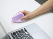 Wireless Vertical Ergonomic Mouse — Bluetooth + 2.4GHz, 4000 DPI, 6 Buttons (Purple)