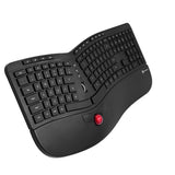 Ergonomic Wireless Keyboard with Trackball