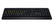 Large Print Wireless Keyboard and Mouse Combo - 4x Bigger Letters, High-Contrast Yellow, 2.4GHz
