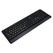 Large Print Wireless Keyboard and Mouse Combo - 4x Bigger Letters, High-Contrast Yellow, 2.4GHz
