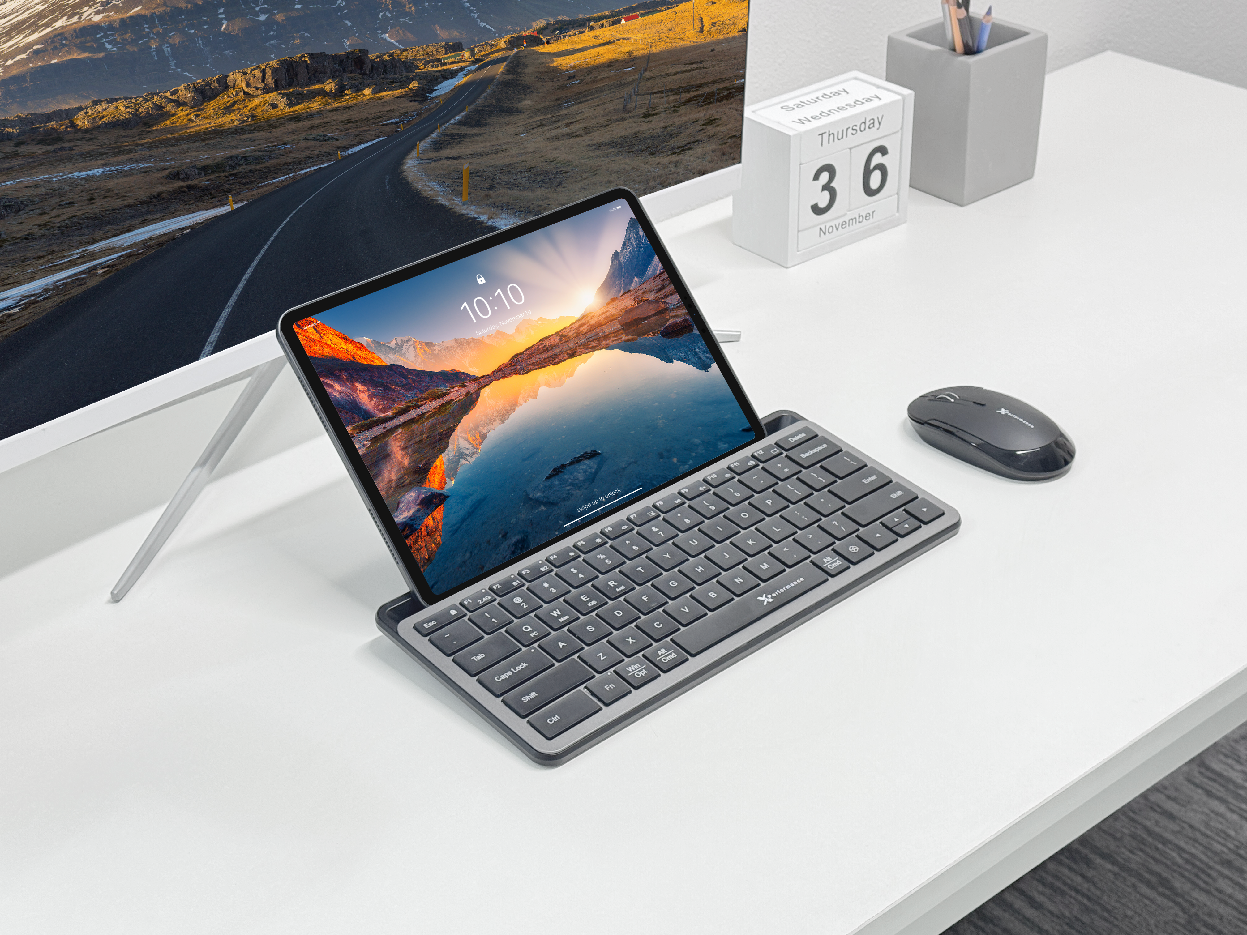 Compact Wireless Keyboard with Dock – (2.4G + BT)