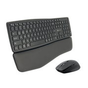 Ergonomic Wireless Backlit Keyboard and Mouse Combo - Palm Rest, USB-C, 3-Device Switching