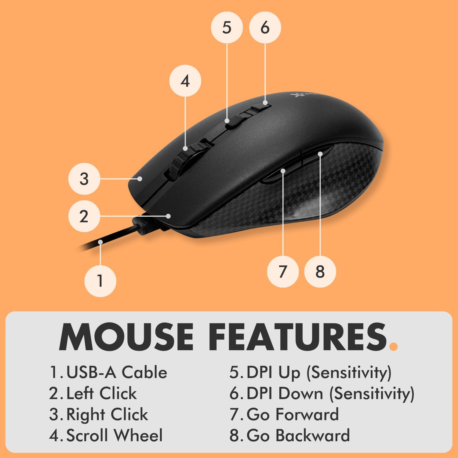 Large Print Backlit Keyboard and Mouse Combo - 7-Color LED, USB Wired, 4 DPI Mouse