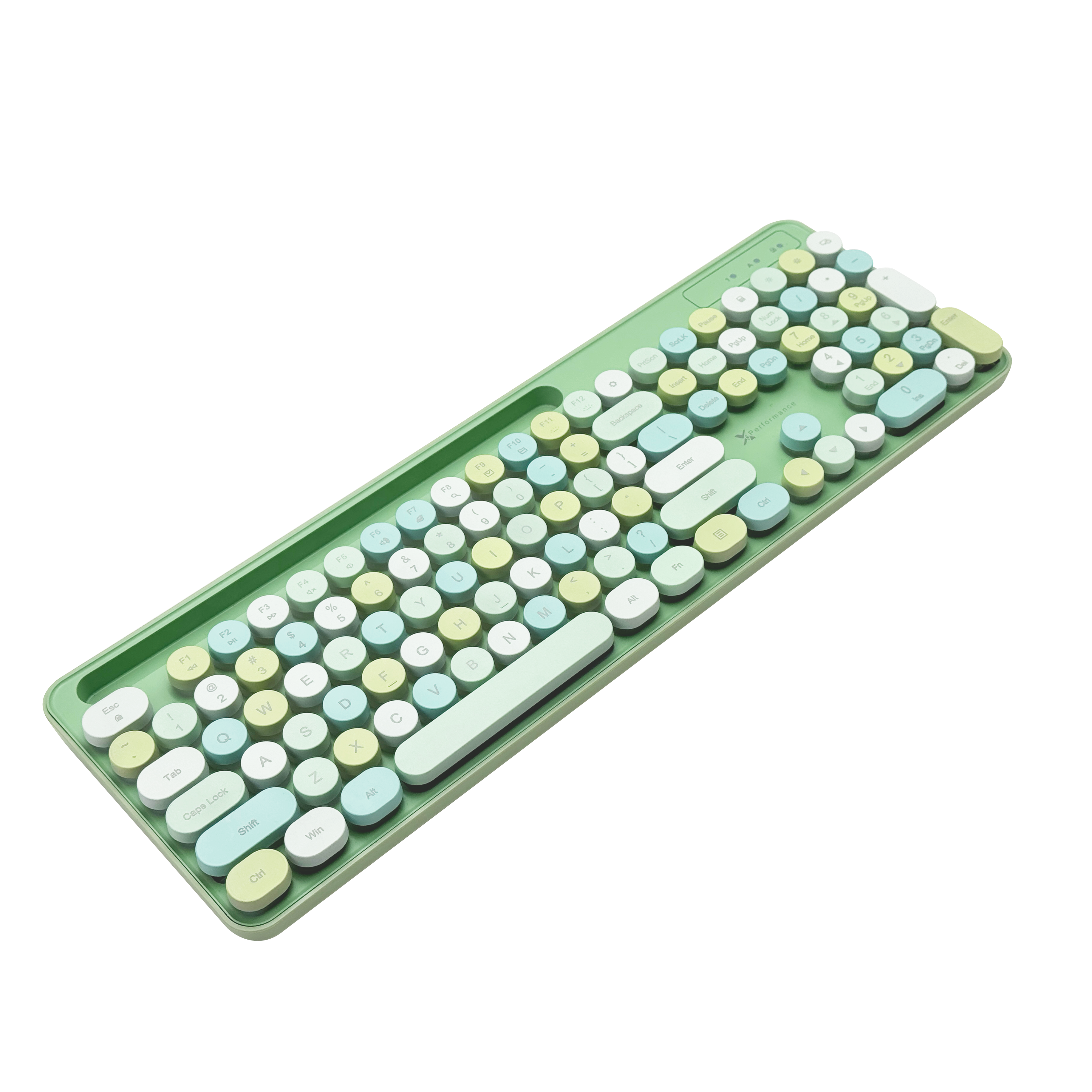 Retro Wired Keyboard and Mouse Combo - Typewriter Round Keys, USB Plug and Play, Matching Mouse