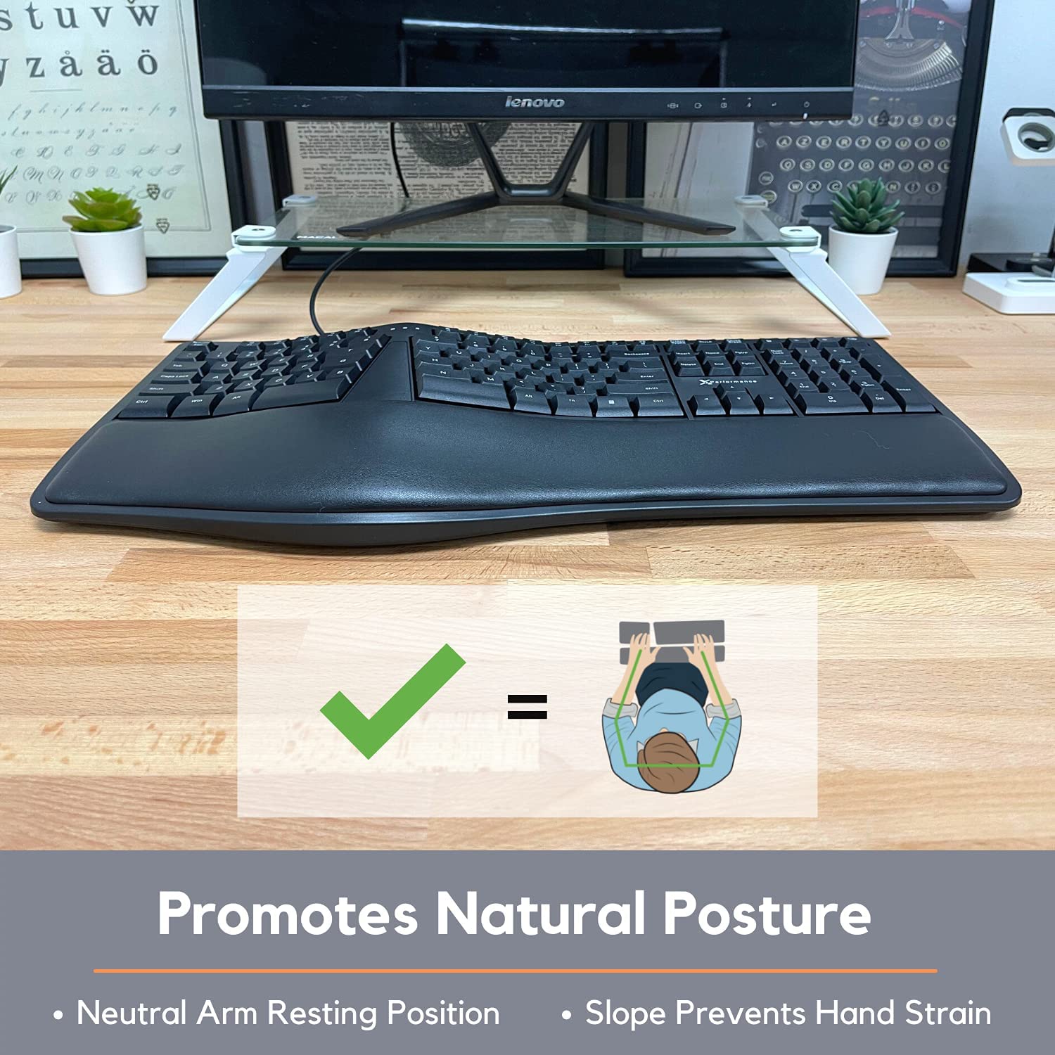 Ergonomic Split Keyboard with Wrist Rest