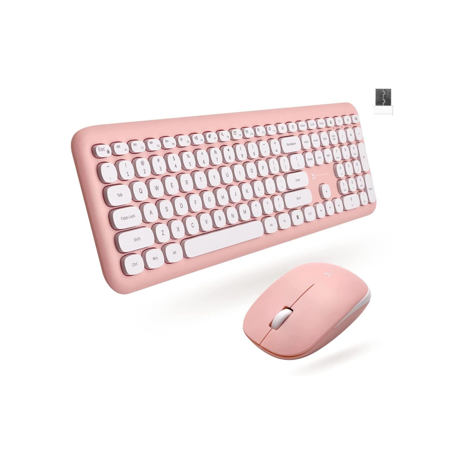 Cute Retro Wireless Keyboard and Mouse Combo