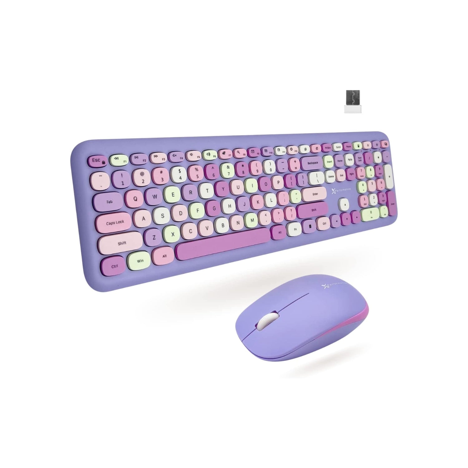 Cute Retro Wireless Keyboard and Mouse Combo