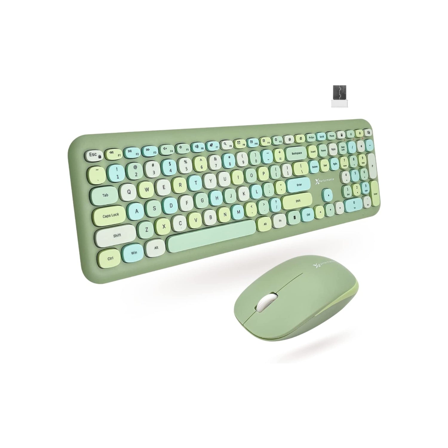 Cute Retro Wireless Keyboard and Mouse Combo