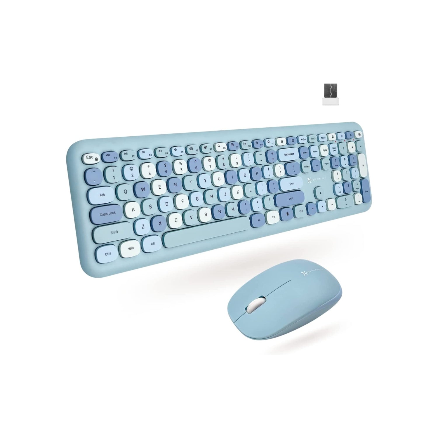 Cute Retro Wireless Keyboard and Mouse Combo