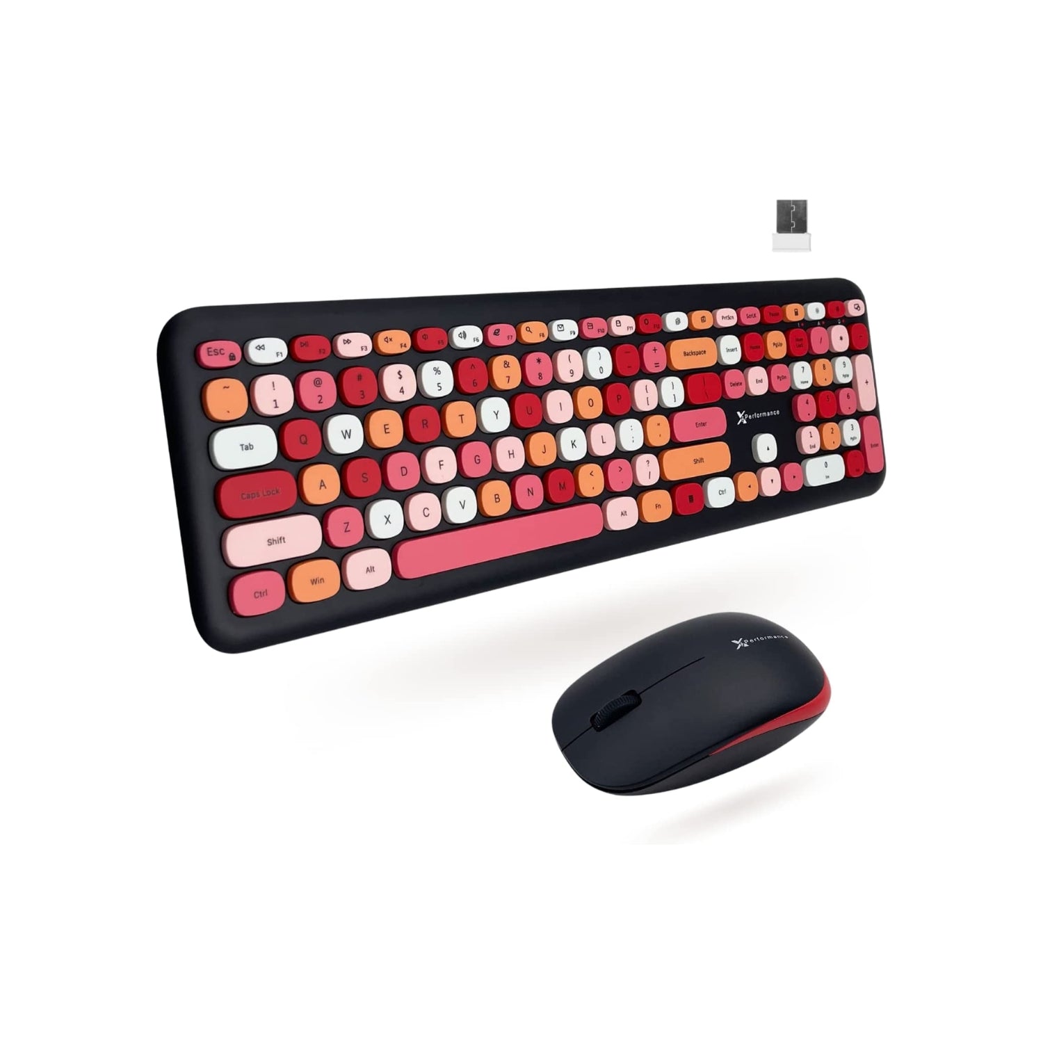 Cute Retro Wireless Keyboard and Mouse Combo
